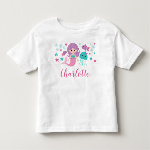 Niedliche Meerjungfrau-personalisiertes Mädchen Kleinkind T-shirt