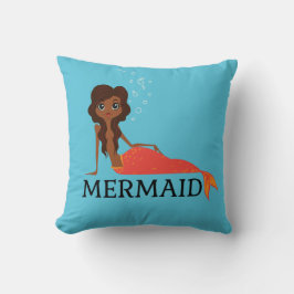 Niedliche Meerjungfrau (schönes Schwarzes Mädchen) Kissen