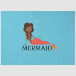 Niedliche Meerjungfrau (schönes Schwarzes Mädchen) Seidenpapier