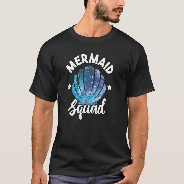 Niedliche Meerjungfrau-Squad Seashell Matching Mee T-Shirt (Vorderseite)