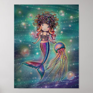 Niedliche Meerjungfrau und Quallenposter Molly Har Poster