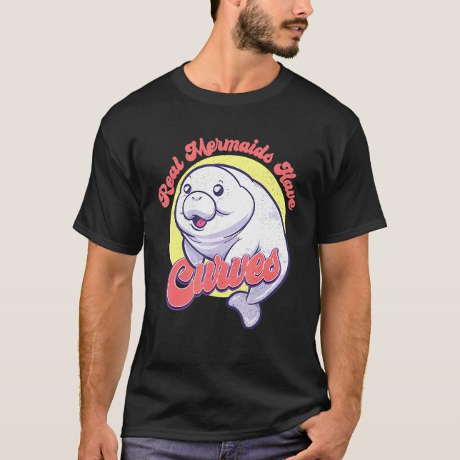 Niedliche Meerskuh Manatee Säugetiere Real Mermaid T-Shirt (Vorderseite)