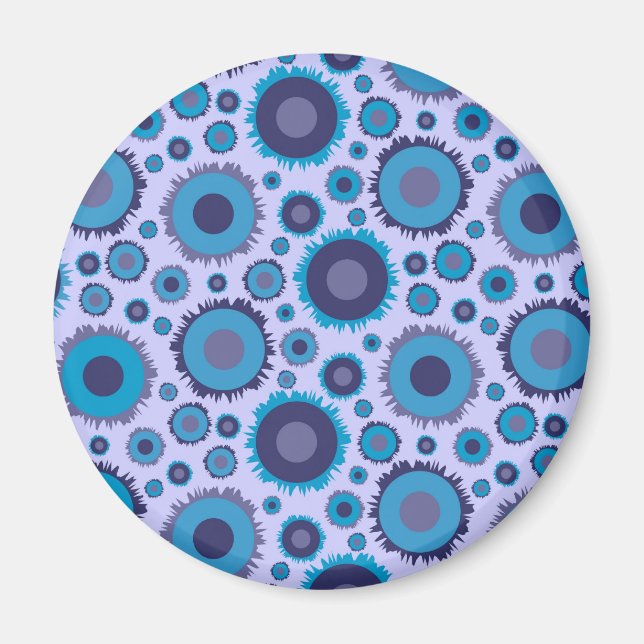 Niedliche, mehrblaufarbige Suns-Muster Magnet (Vorne)
