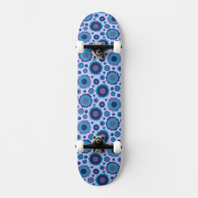Niedliche, mehrblaufarbige Suns-Muster Skateboard (Vorderseite)