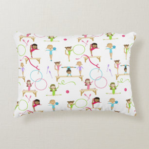 Niedliche mehrfarbige Gymnastik Kindermuster Dekokissen