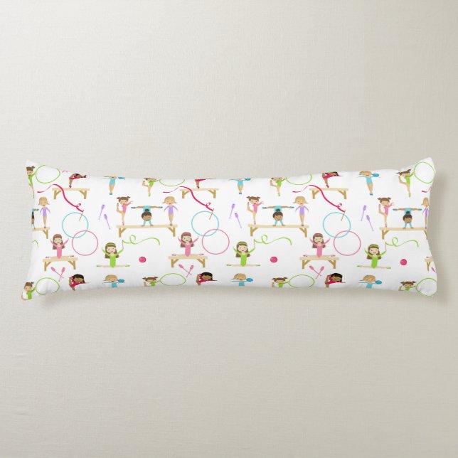 Niedliche mehrfarbige Gymnastik Kindermuster Seitenschläferkissen (Vorderseite)