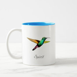 Niedliche mehrfarbige Kolibri & Kalligraphie Zweifarbige Tasse