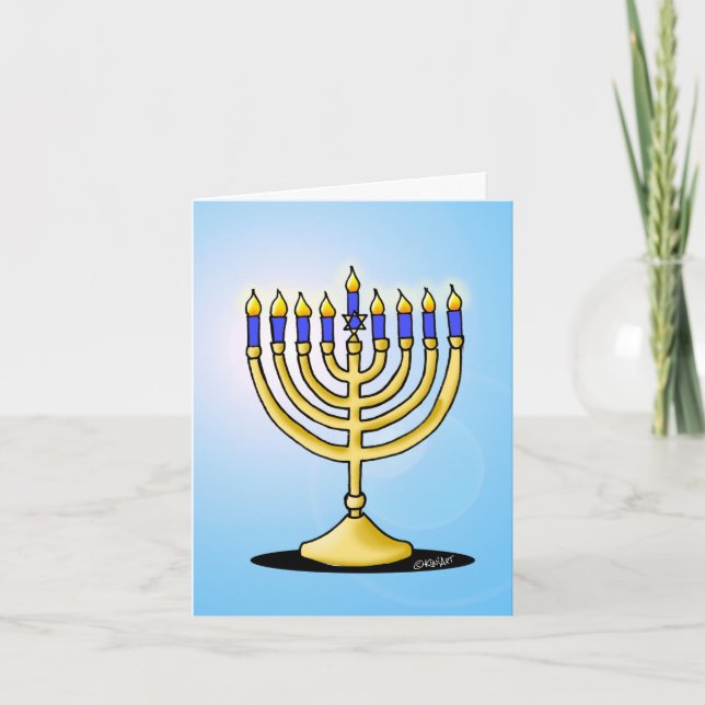 Niedliche Menorah Hanukka Card Feiertagskarte (Vorderseite)