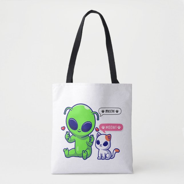NIEDLICHE MEOKATZE MIT ALIEN (Vorderseite)