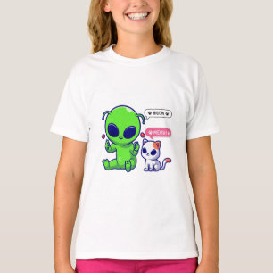 NIEDLICHE MEOKATZE MIT ALIEN T-Shirt