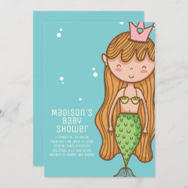 Niedliche Mermaid Baby Dusche Einladung