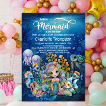 Niedliche Mermaid Baby Dusche Einladung