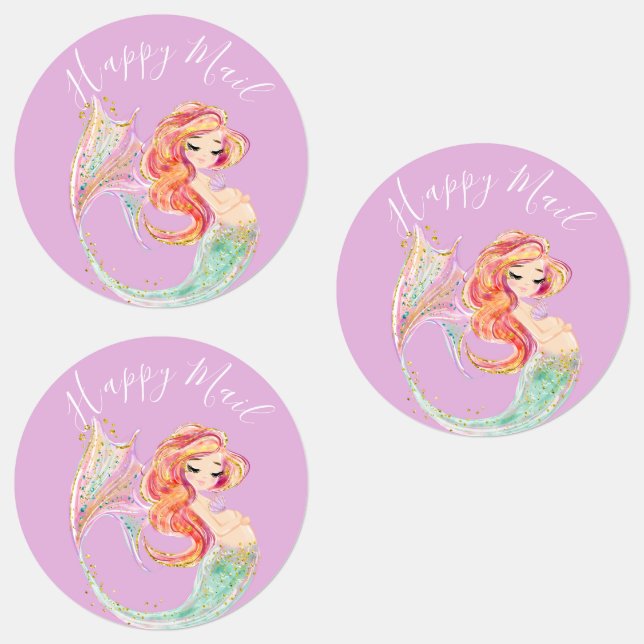 NIEDLICHE MERMAID BABY DUSCHE Pink Labels Etiketten (Gruppe)