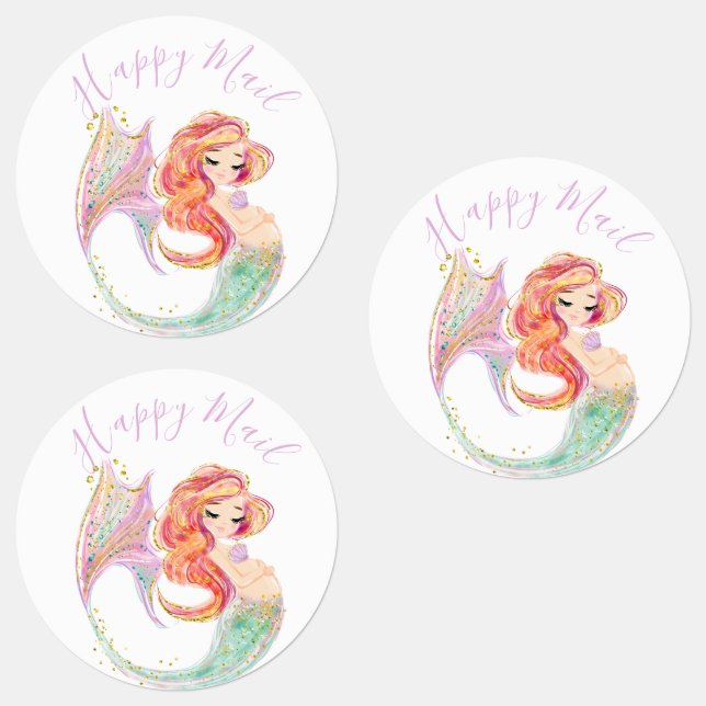 NIEDLICHE MERMAID BABY SHOWER White Labels Etiketten (Gruppe)