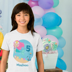 Niedliche Mermaid Beach Geburtstagsparty Custom Gi Tri-Blend Shirt