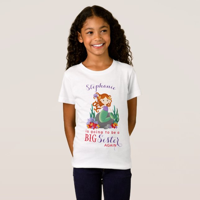 Niedliche Mermaid Big Sister wieder T-Shirt (Vorne ganz)
