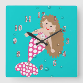 Niedliche Mermaid Decke Wall Uhr