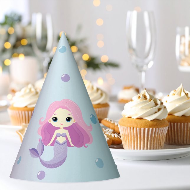 Niedliche Mermaid Girl Birthday Party Partyhütchen (Von Creator hochgeladen)
