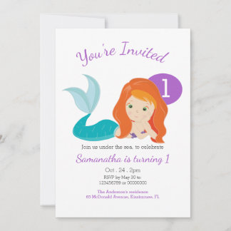 Niedliche Mermaid Goddess Birthday Party Einladung