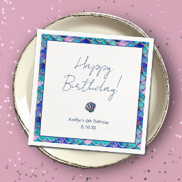 Niedliche Mermaid Little Girls Geburtstagsparty Serviette