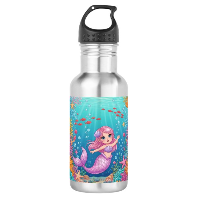 Niedliche Mermaid Wasserflasche (Vorderseite)