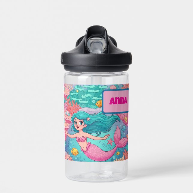 Niedliche Mermaid Wasserflasche Trinkflasche (Vorne)
