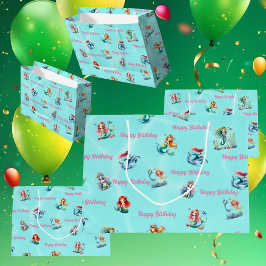 Niedliche Mermaids Theme Geschenktasche für Kinder Große Geschenktüte