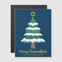 Niedliche Merry Chrismukkah Tree Magnet-Karten