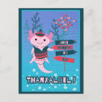 Niedliche mexikanische Axolotl Dankeschön-Karte