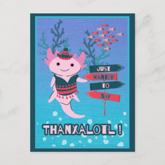 Niedliche mexikanische Axolotl Dankeschön-Karte Postkarte
