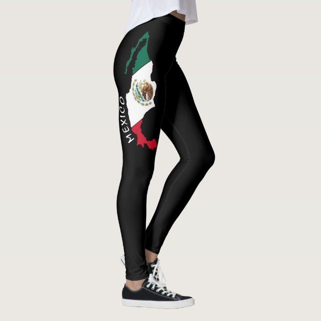 Niedliche mexikanische Flagge Mexiko Moderne Stret Leggings (Rechts)