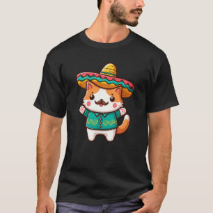 Niedliche mexikanische Katze mit Mustache und mexi T-Shirt