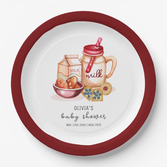 Niedliche Milch- und Kochgeschlechtsneutrale Babyd Pappteller (Vorderseite)