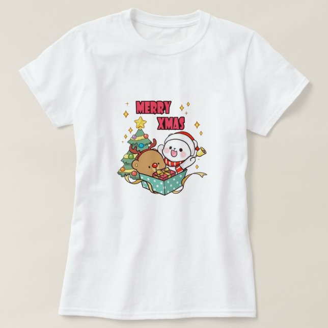 Niedliche Milch und Mocha merry_xmas T-Shirt (Design vorne)