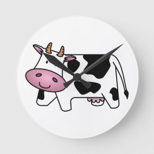 Niedliche Milchkuh Runde Wanduhr