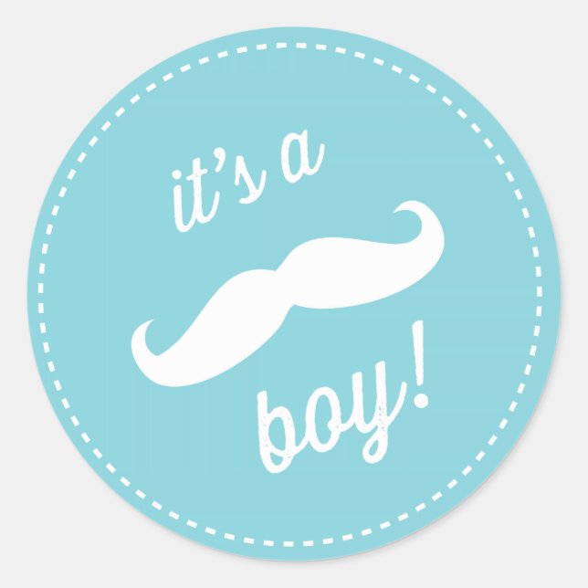 Niedliche Milk Mustache Baby Shower Stickers (Vorderseite)
