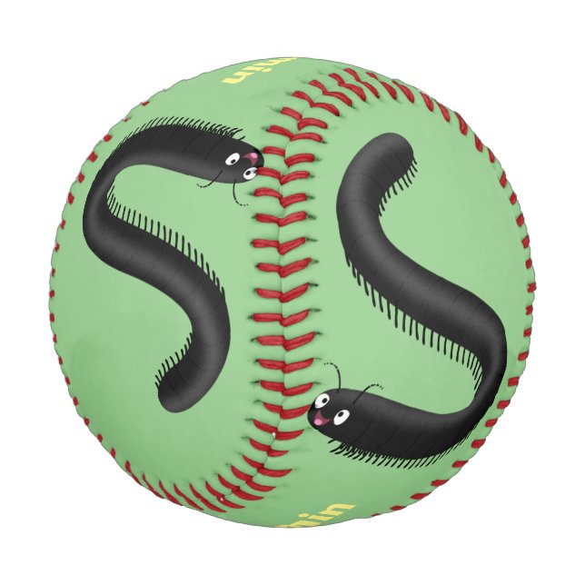 Niedliche Millipez-Cartoon-Abbildung Baseball (Schrägansicht)