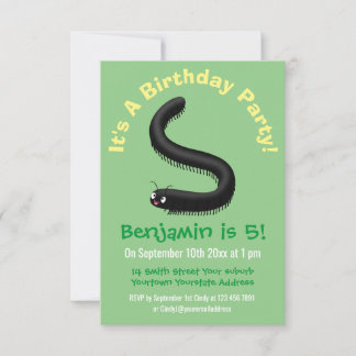 Niedliche Millipez-Cartoon-Abbildung Einladung