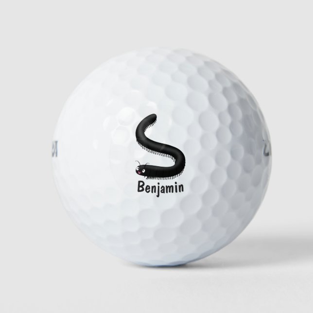 Niedliche Millipez-Cartoon-Abbildung Golfball (Vorderseite)