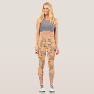 Niedliche Mini-Esel-Cartoon-Abbildung Capri Leggings