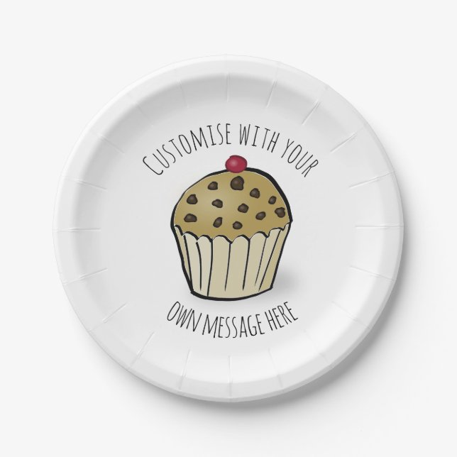 Niedliche Mini-Muffin-Papierplatte Pappteller (Vorderseite)
