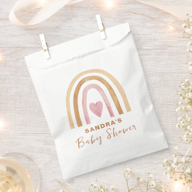 Niedliche Mini-Neutral-Boho Rainbow-Babydusche Geschenktütchen (Ausgeschnitten)
