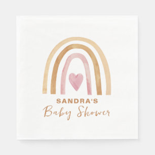 Niedliche Mini-Neutral-Boho Rainbow-Babydusche Serviette