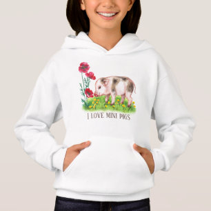 niedliche Mini-Schweinefans fügen Text hinzu  Hoodie