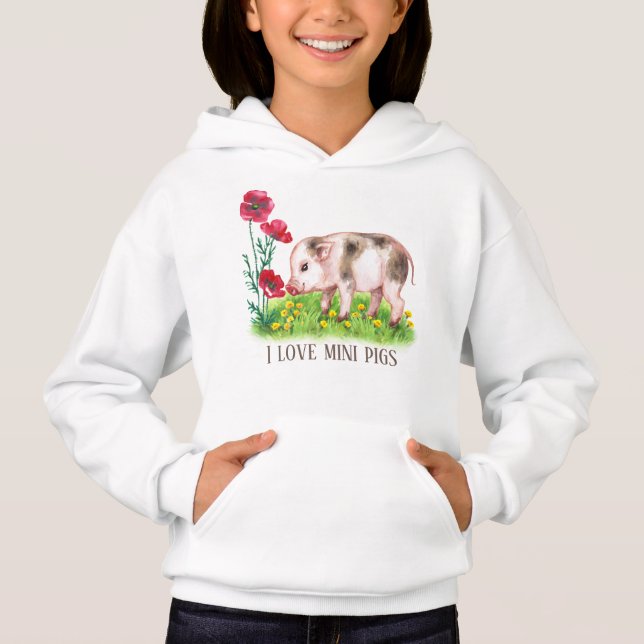 niedliche Mini-Schweinefans fügen Text hinzu Hoodie (Vorderseite)