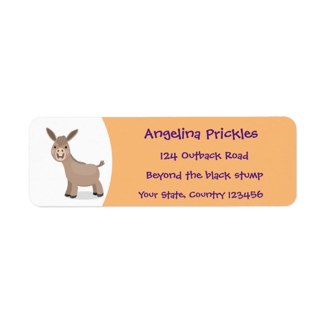 Niedliche Miniatur-Esel-Cartoon-Abbildung (Vorne)