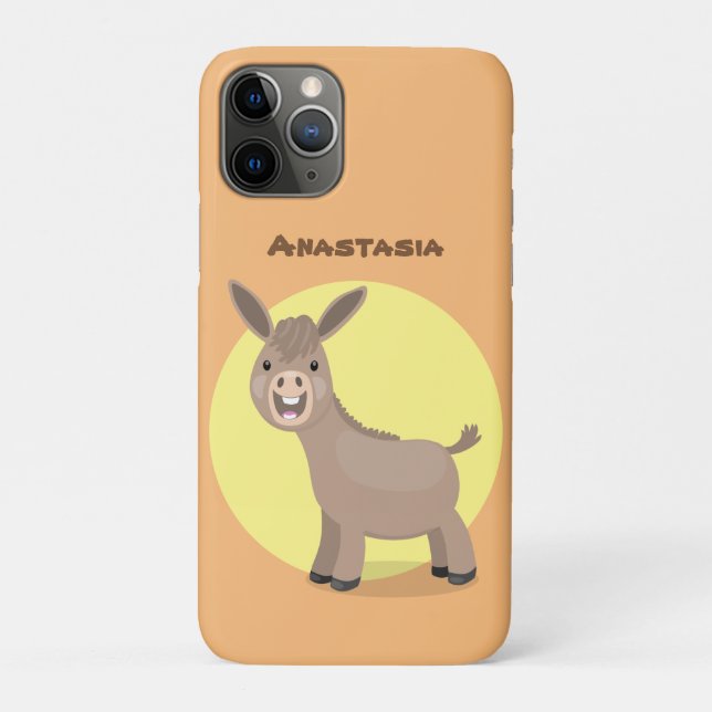 Niedliche Miniatur-Esel-Cartoon-Abbildung Case-Mate iPhone Hülle (Rückseite)