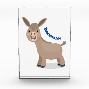 Niedliche Miniatur-Esel-Cartoon-Abbildung Fotoblock