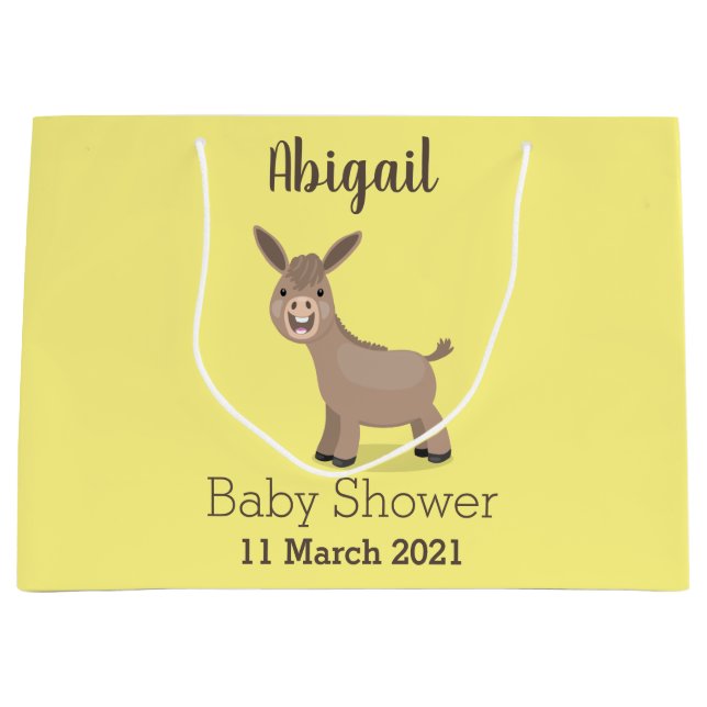 Niedliche Miniatur-Esel-Cartoon-Abbildung Große Geschenktüte (Vorderseite)