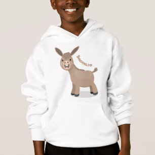 Niedliche Miniatur-Esel-Cartoon-Abbildung Hoodie